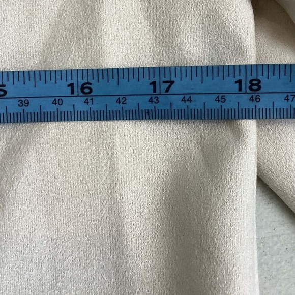 Zara Two-Tone Long Blazer Coat in Cream and Taupe faux suede - Picture 12 of 12